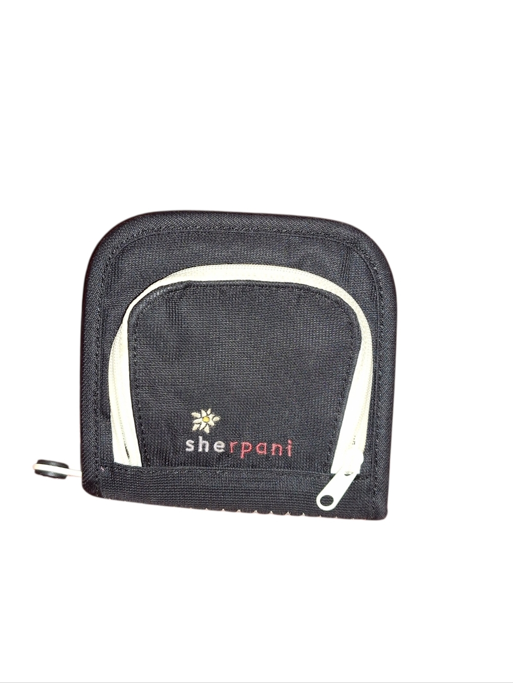 Sherpani Black Zip Wallet with Cream Trim